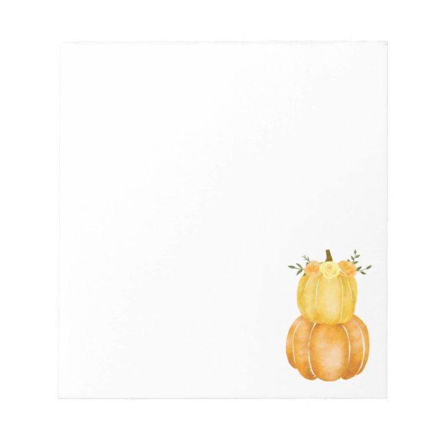 Watercolor Pumpkin Gult Blommigt Ro Anteckningsblock (Framsida)