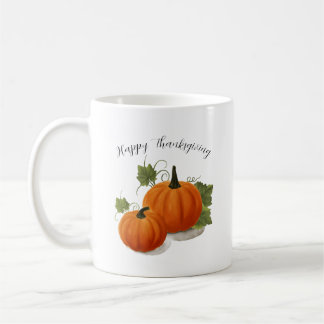 Watercolor Pumpkin 'Happy Thanksgiving' Classic Mu Kaffemugg