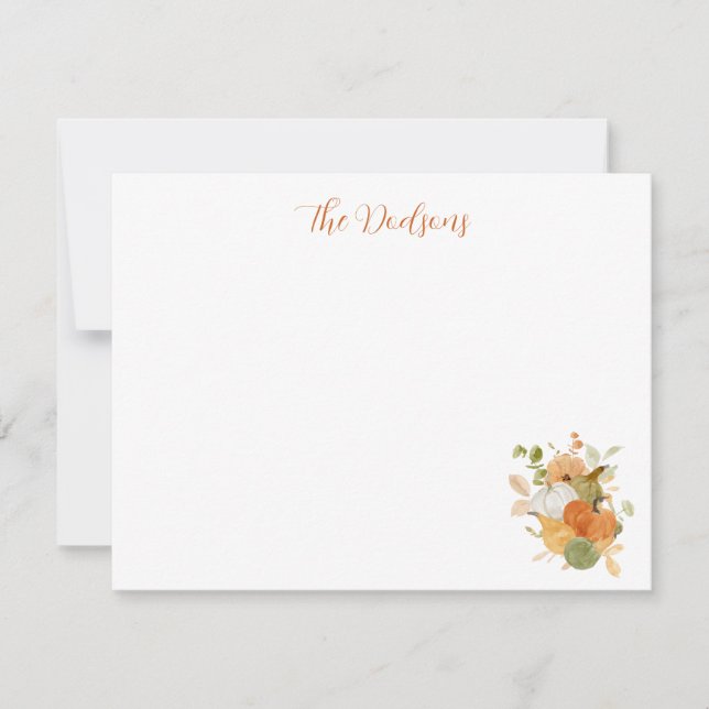 Watercolor Pumpkin Notecards (Framsida)