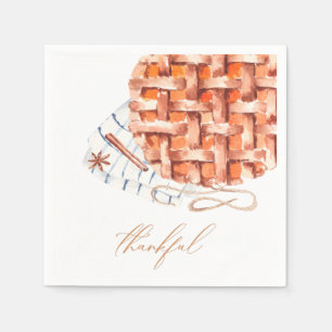 Watercolor Pumpkin Paj Friendsgiving Pappersservett