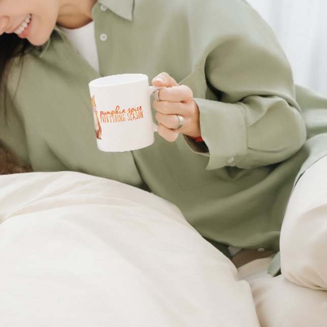 Watercolor Pumpkin Spice Season Sitta Fox Kaffemugg (Skapare uppladdad)