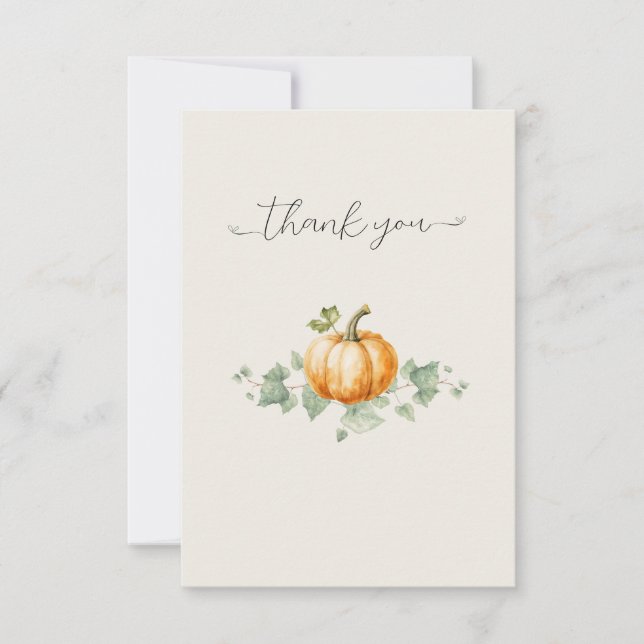 Watercolor Pumpkin, tackkort Tack Kort (Framsida)