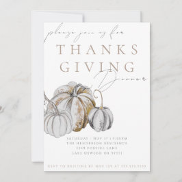 Watercolor Pumpkin Thanksgiving Dinner Invitation Inbjudningar