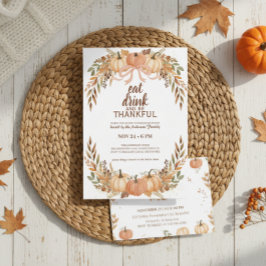 Watercolor Pumpkin Thanksgiving Invitation Inbjudningar