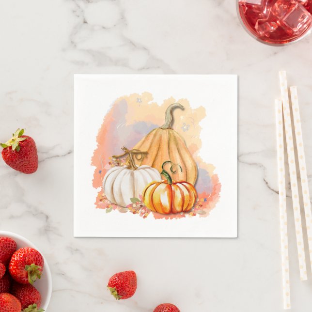 Watercolor Pumpkin Trio-Pappersservett Pappersservett (Insitu)