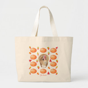 Watercolor Pumpkin Turkey Mönster Thanksgiving Jumbo Tygkasse
