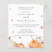 Watercolor Pumpkins Bröllop Flyer