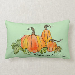 Watercolor Pumpkins Halloween Harvest Gourds Lumbarkudde