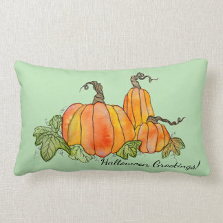 Watercolor Pumpkins Halloween Harvest Gourds Lumbarkudde