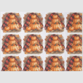 Watercolor pumpkins, plaid and candles