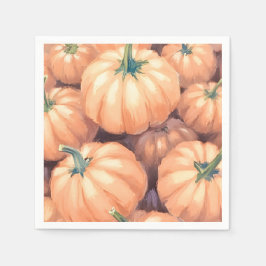 Watercolor Pumpkins Thanksgiving Halloween Pappersservett