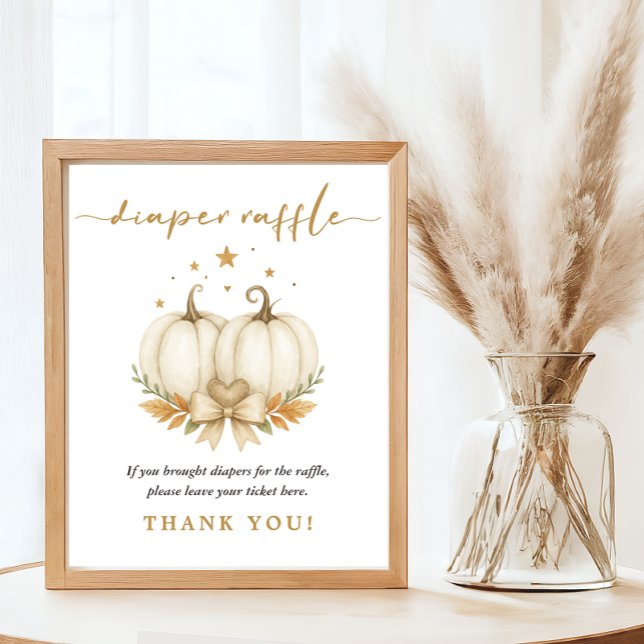 Watercolor Pumpkins Twin Baby Shower Diaper Raffle Poster (Skapare uppladdad)