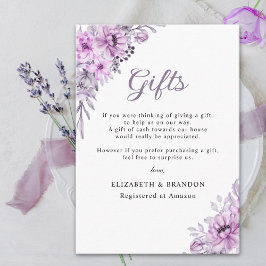 Watercolor Purple Flowers Wedding Set Tilläggskort