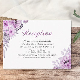 Watercolor Purple Flowers Wedding Set Tilläggskort
