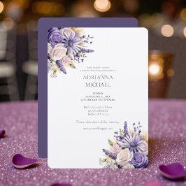 Watercolor Purple Lavender Wedding Invitation Inbjudningar