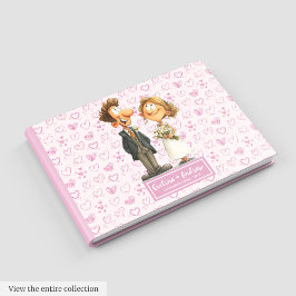 Watercolor Quirky Newlyweds Guest bok Album