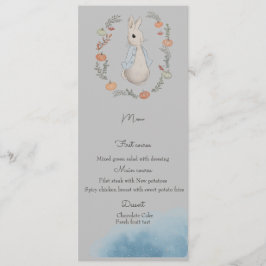 Watercolor Rabbit Peter Birthday Menu Meny