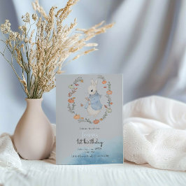 Watercolor Rabbit Peter i höstinbjudan Inbjudningar