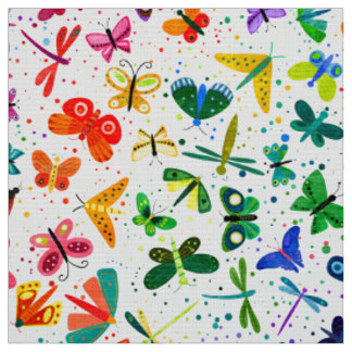 Watercolor Rainbow Butterflies Kids Mönster Fabric Tyg