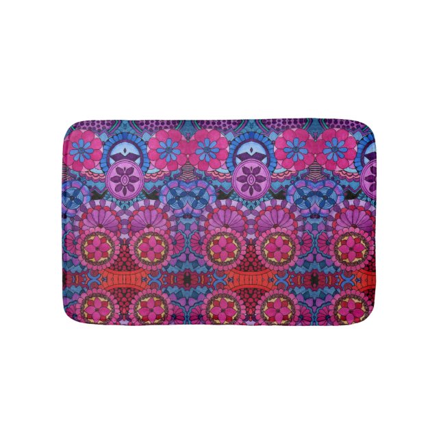 Watercolor Rainbow Färg Mandala Badrumsmatta (Framsidan)