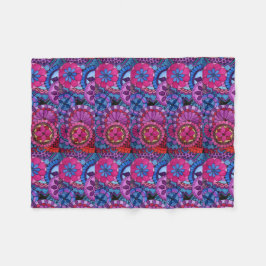 Watercolor Rainbow Färg Mandala Fleecefilt