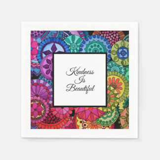 Watercolor Rainbow Färg Mandala Pappersservett