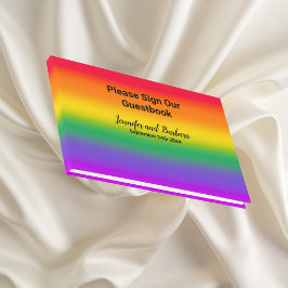 Watercolor Rainbow Gay pride Bröllop Guest Bok