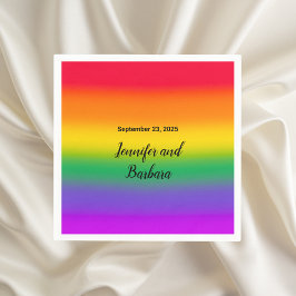 Watercolor Rainbow Gay pride Middag Napkin Pappersservett