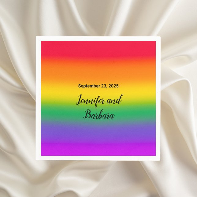 Watercolor Rainbow Gay pride Middag Napkin Pappersservett (Skapare uppladdad)