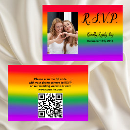 Watercolor Rainbow Gay pride QR Code OSA kort
