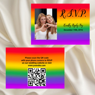 Watercolor Rainbow Gay pride QR Code OSA kort