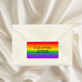 Watercolor Rainbow Gay pride Returadress Adressetikett
