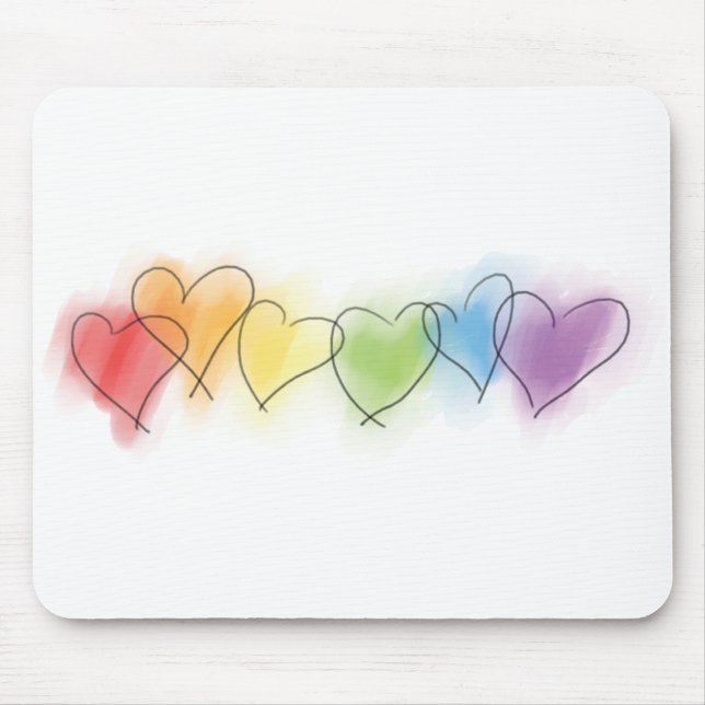 Watercolor Rainbow Hearearts Musmatta (Framsidan)