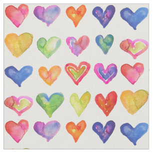 Watercolor Rainbow Hearearts Tyg