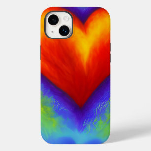 Watercolor Rainbow Heart Design Anpassningsbar iph