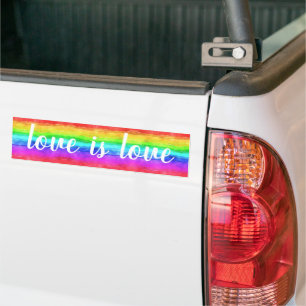 Watercolor Rainbow Kärlek är Kärlek Pride Bildekal