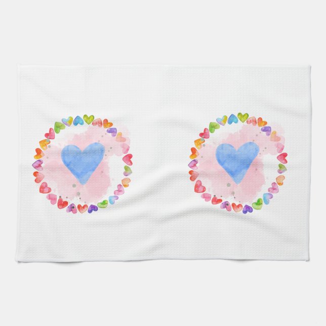 Watercolor Rainbow Kitchen Towel Kökshandduk (Horisontell)