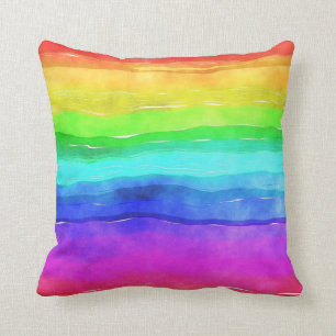 Watercolor Rainbow LGBT Rainbow Pillow Kudde