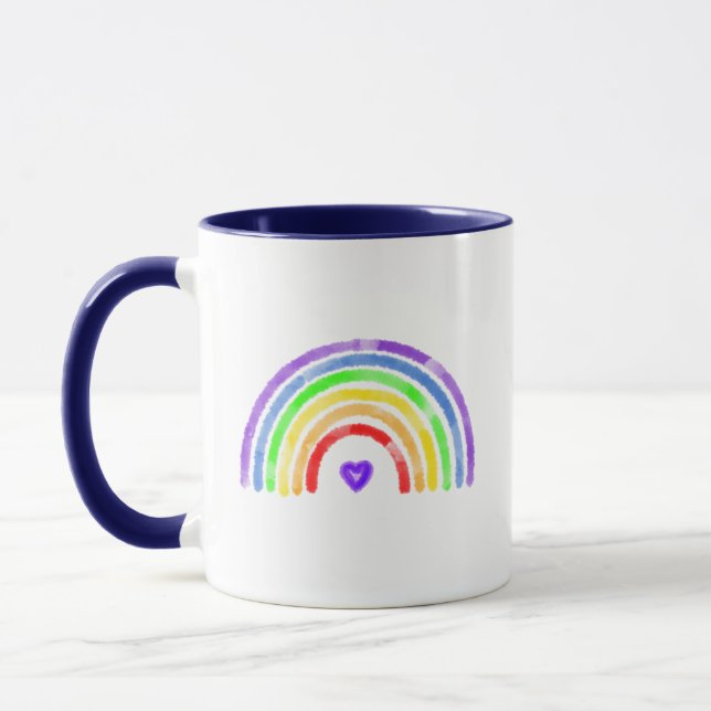 Watercolor Rainbow LGBTQIA Mugg (Vänster)