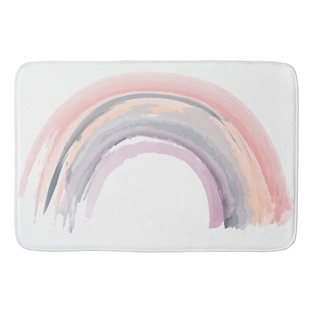 Watercolor Rainbow Muted Färg Boho Chic Shower Badrumsmatta (Framsidan)