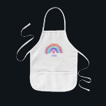 Watercolor Rainbow Personlig Kids Apron Barnförkläde<br><div class="desc">Cute vattenfärgsregnbåge personliger som står bredvid namn är glada och söt. En underbar gåva till din favoritkock eller konstnär!</div>