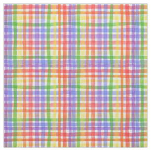 Watercolor Rainbow Play/Gingham Tyg
