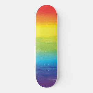 Watercolor Rainbow Pride Bright Vibrant Vibrant Mini Skateboard Bräda 18,5 Cm