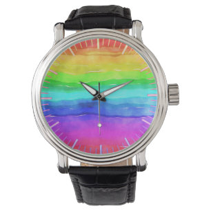 Watercolor Rainbow Rand Armbandsur