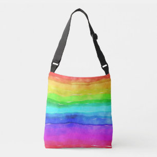 Watercolor Rainbow Rand Axelväska