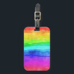 Watercolor Rainbow Rand Bagagebricka<br><div class="desc">Ljusstark och färgstark rand med flera färgade vågräna som färgats i vattenfärg,  underbar bakgrund till anpassningsbar med egen text eller bilder eller behålla som en glad design.</div>