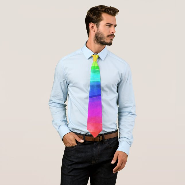 Watercolor Rainbow Rand Necktie Slips (In Situ)