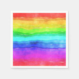 Watercolor Rainbow Rand Pappersservett
