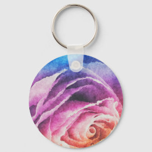 Watercolor Rainbow Ro Nyckelring