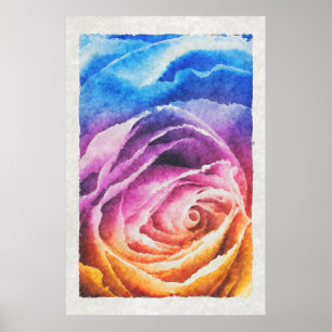Watercolor Rainbow Ro Poster